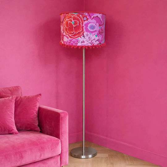 Purple Zinnia Floor Lamp with E27 Lamp Holder Pink