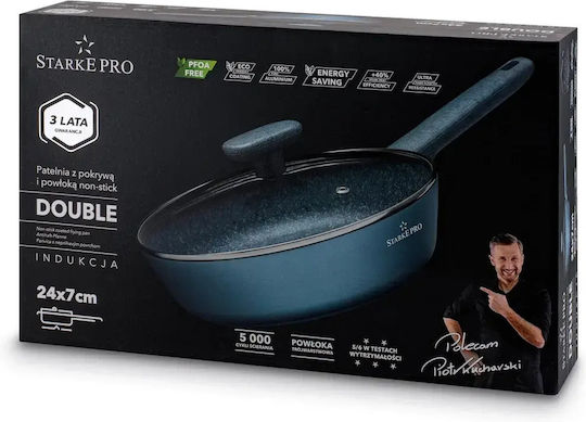 Starke Pro Doppelpfanne aus Aluminium mit Deckel 24 cm