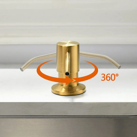 Sink Built-in Kitchen Dispenser in Gold Stainless Steel 350ml