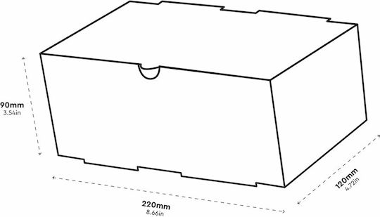 Tessera Burgerbox aus Kraftpapier 22 x 12 x 9 cm