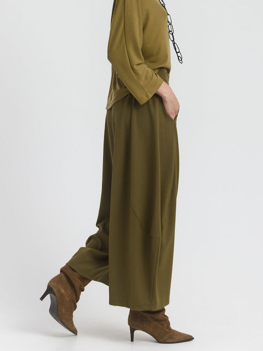 Damen Stoffhose Olive
