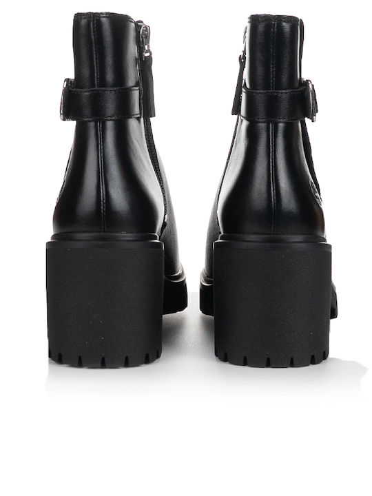 Black Leather Women's Chelsea Ankle Boots