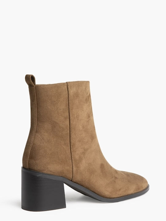Damen-Stiefeletten mit Mittelhohem Absatz Braun
