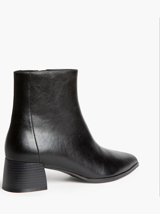 Schwarze Damen-Stiefeletten mit mittlerem Absatz