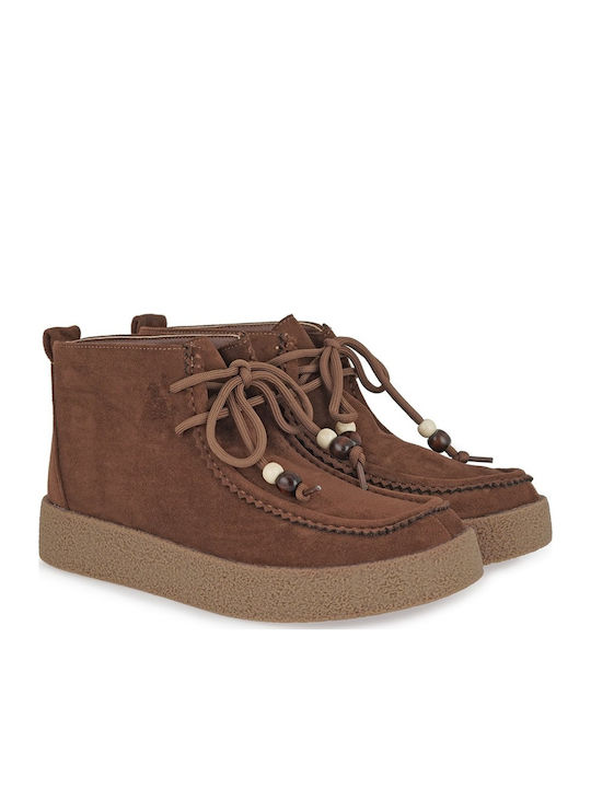 Suede Γυναικεία Μποτάκια Ταμπά Καστόρ
