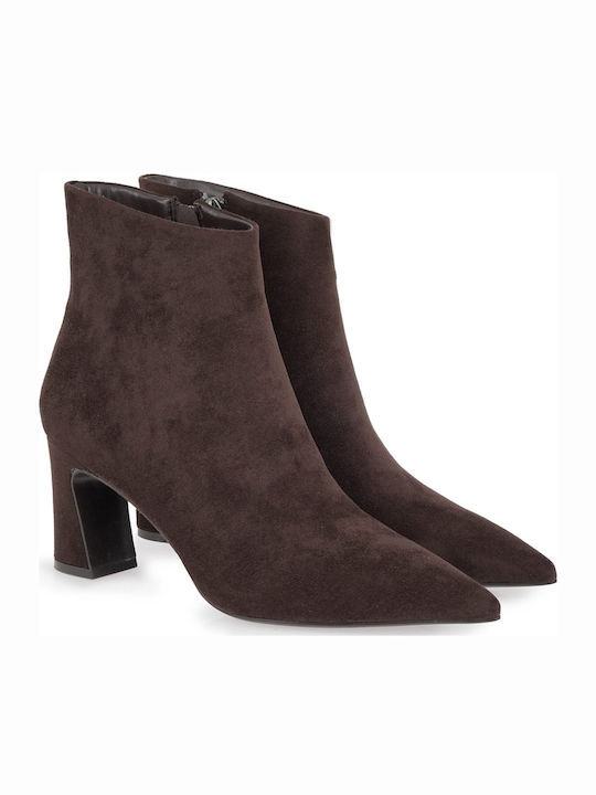 Damen-Stiefeletten mit Mittelhohem Absatz in Braun