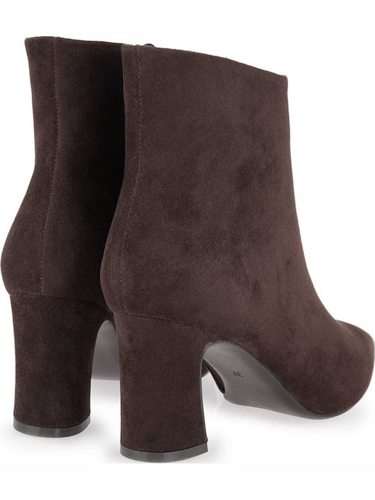 Damen-Stiefeletten mit Mittelhohem Absatz in Braun