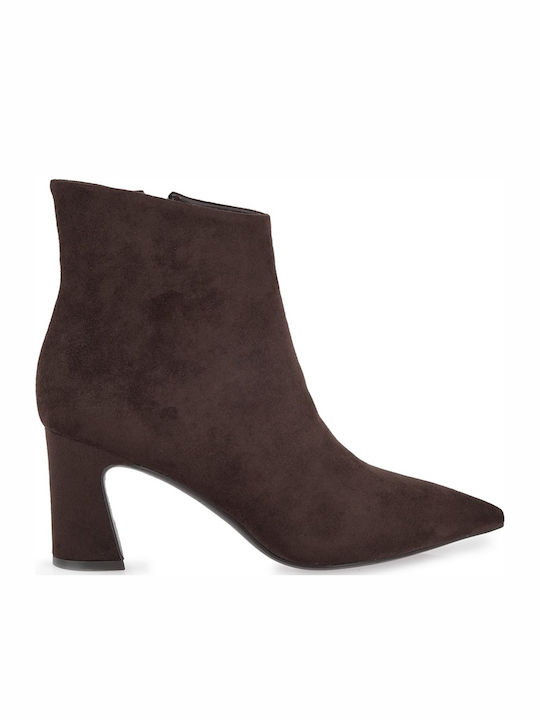 Damen-Stiefeletten mit Mittelhohem Absatz in Braun