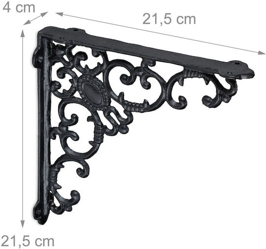 Relaxdays Colț de Raft din Metal, de Culoare Neagră, 215x40 mm, 2 Buc. 10032096_46