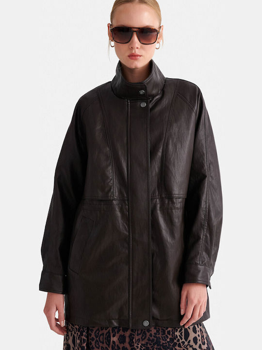 Γυναικείο Biker Jacket Καφέ