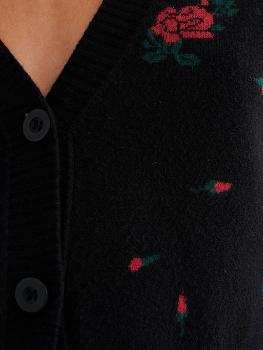 Gestrickte Damenstrickjacke Schwarz