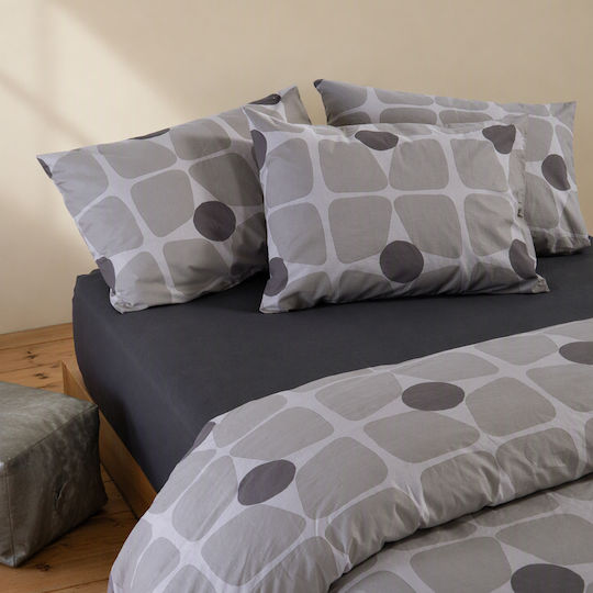 Nef-Nef Homeware Casual Super-Double Bed Sheet Set with Fitted Sheet 160x200+35cm Brown (4pcs)