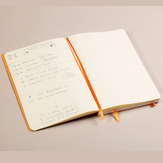 Rhodia A5 Bullet Journal Notebook with Dots, 120 Sheets