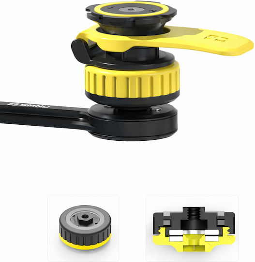 Smnu Motorcycle Mirror Phone Mount Black Aluminum Magnetic Anti-Vibration Mount