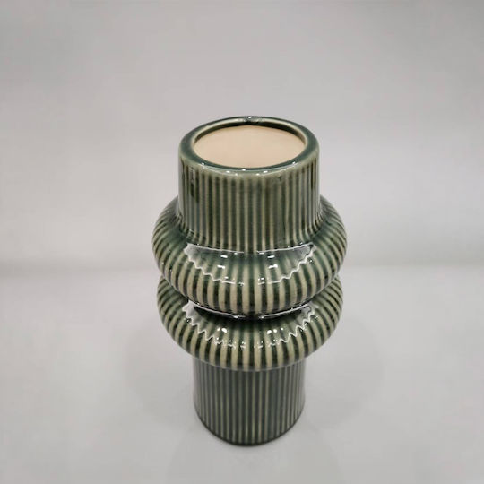 InTheBox Decorative Ceramic Vase Aro Green 13.1x13.1xH24.5cm