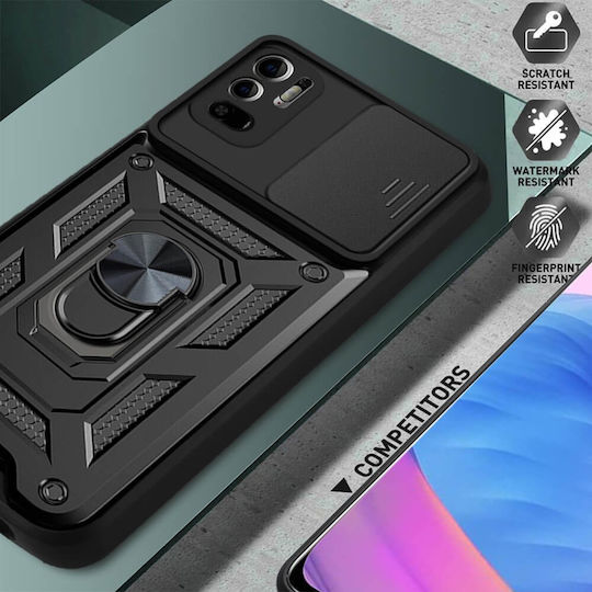 Orso Combo Kickstand Slide Back Cover Μαύρο (Poco C85)
