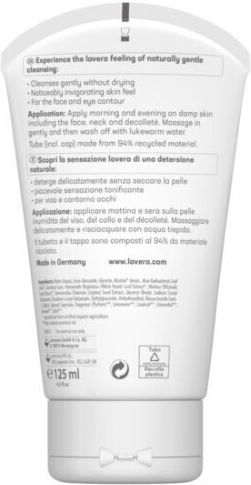 Lavera Basis Sensitiv Gesichtsreiniger Gel mit Feuchtigkeitsspendender und Antioxidativer Wirkung 125ml