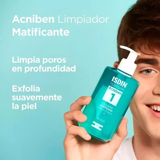 Isdin Acniben 1 Gel de Curățare a Feței pentru Controlul Sebumului 400ml