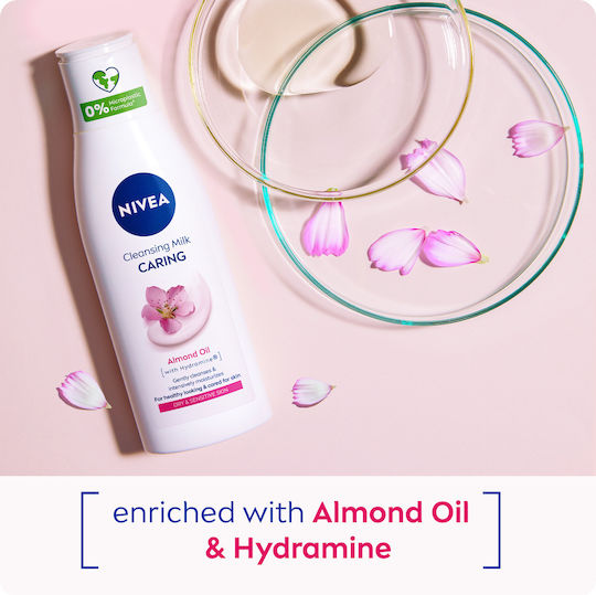 Nivea Caring Almond Γαλάκτωμα Καθαρισμού Προσώπου 200ml