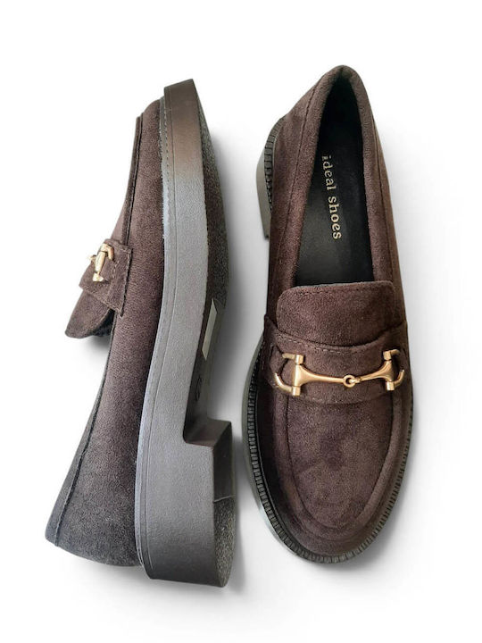 Suede Women's Loafers in Brown