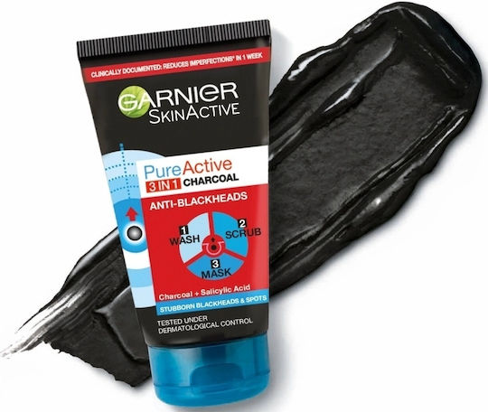 Garnier SkinActive PureActive Intensive Gel Καθαρισμού Προσώπου Κατά των ατελειών & Έλεγχο λιπαρότητας 150ml