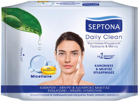 Septona Daily Clean Șervețele Demachiante Faciale 20 Bucăți