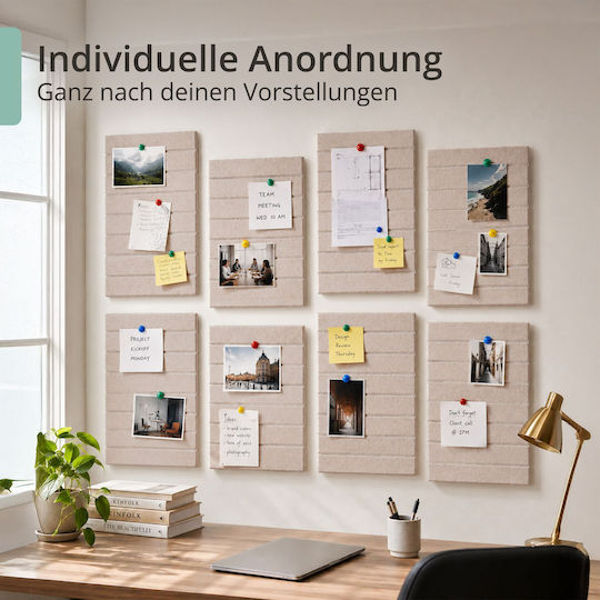 Set Modular Self-adhesive Felt Boards Relaxdays Gray 60 × 40 × 0.9 Cm 120 × 90 × 0.9 Cm