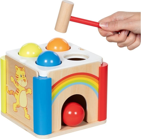 Дървена игра с чукче Rainbow за деца над 12 месеца
