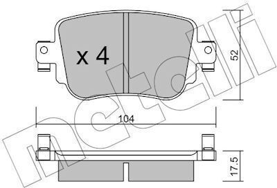 Bremsbeläge Opel Seat Leon 5f1 12->Skoda Octavia 5e3 12-> 1732-4377
