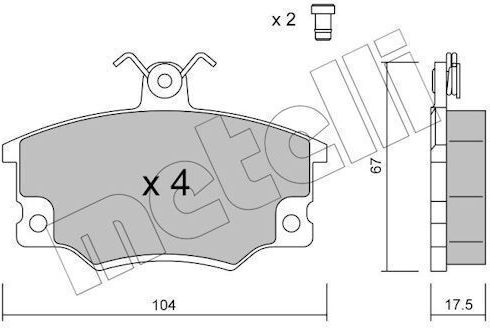 Vordere Bremsbeläge A.romeo 145 146 155/Fiat Argenta Barchetta Punto Regata Ritmo Tempra Tipo Uno/Lancia Dedra Delta Prisma Y Y10 0321-10463