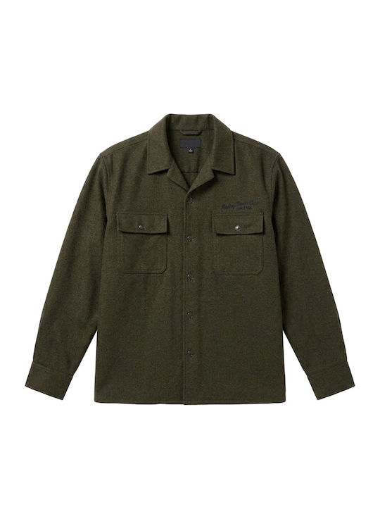 Дамско Overshirt с дълъг ръкав и стандартна кройка в цвят каки
