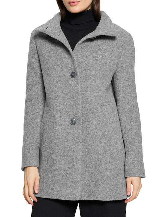 Betty Barclay Damen-Wollmantel Lightgray mit Knöpfen