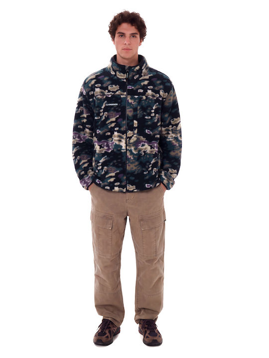 Men's Fleece Jacket with Hood Off Black