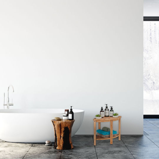 Relaxdays Eck-Badezimmerregal aus Bambus, freistehend, Braun