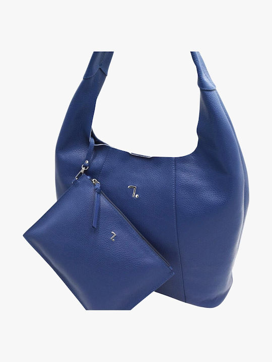 Alkioni Blue Leather Women's Shoulder Bag