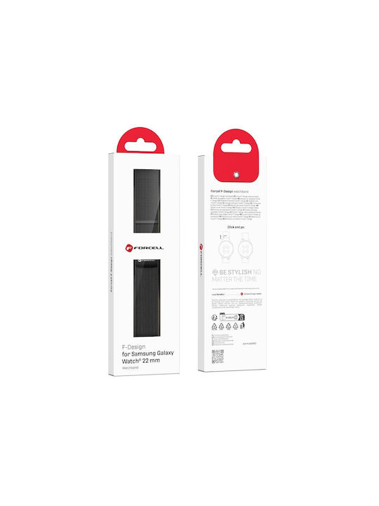 Forcell Strap To Samsung Galaxy Watch F-design Fs11 Magnetic Steel 22mm Black