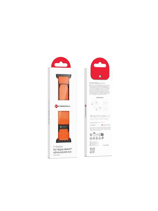 Forcell F-design Armband Stoff Orange (Apple Watch 42/44/45/49 mm)