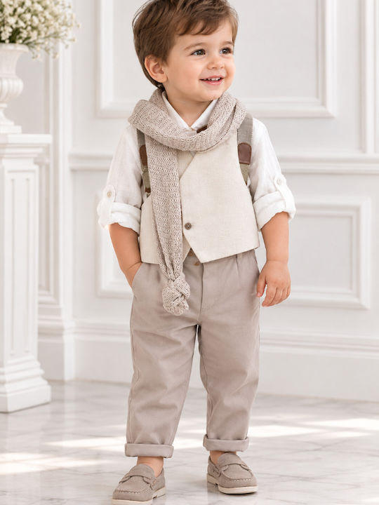Bambolino Taufanzug mit Weste für Jungen Alexandros Beige
