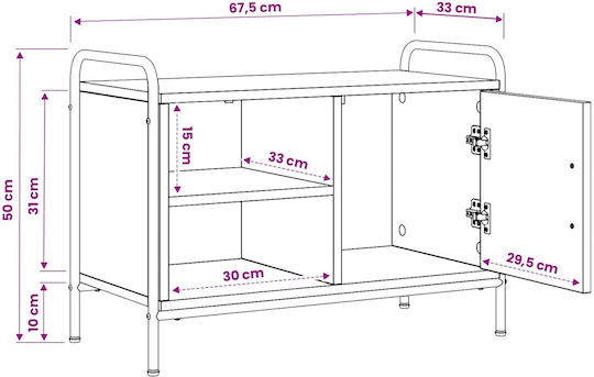 Ντουλάπι Κρεμαστό Παλαιωμένο Ξύλο 67.5x33x50εκ.