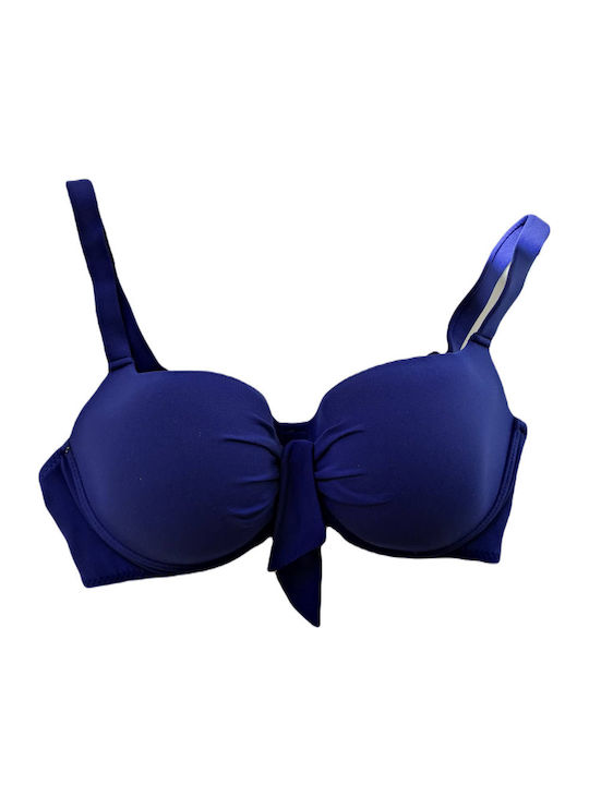 Bikini-BH E-Cup mit Polsterung in Marineblau