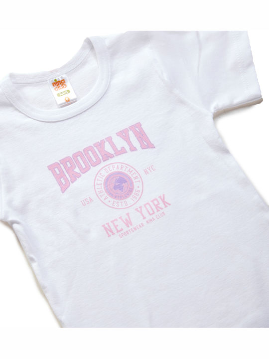 Nina Club Kids' Short-Sleeved White Undershirt