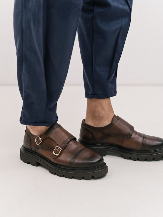 Loafers Bărbătești din Piele de Culoare Tabac