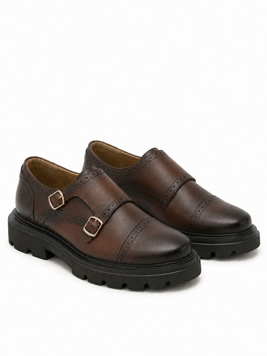 Loafers Bărbătești din Piele de Culoare Tabac