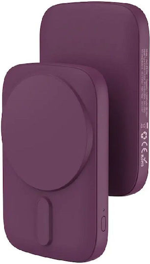 Blue Star DG-P8 MagSafe Power Bank 5000mAh 20W με Θύρα USB-C Power Delivery Burgundy
