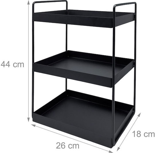 Relaxdays Tabletop Metal Stand 44x18x26 cm Black