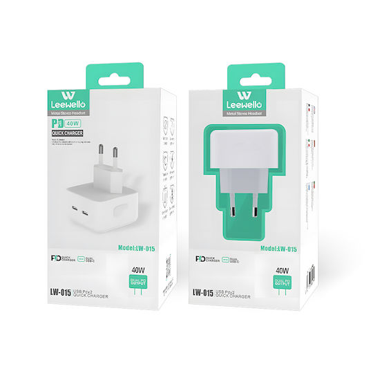 Leewello Зарядно без кабел 40W Бял (Lw-015)