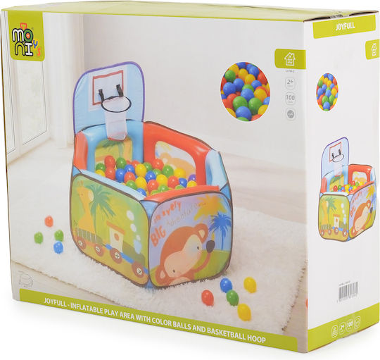 Moni Piscină cu Bile Joyfull cu Coș de Baschet Multicoloră pentru Copii de la 2 Ani