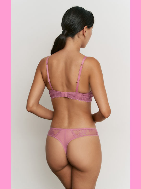 Promise Pink Lace Bra and String Set