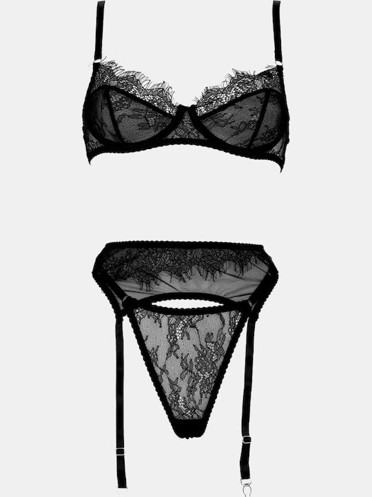 Decoro Spitzenunterwäsche-Set mit schwarzem Slip