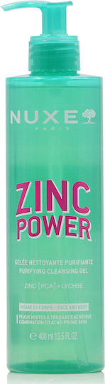 Nuxe Zinc Power Facial Cleansing Gel for Oil Control & Against Imperfections 400ml